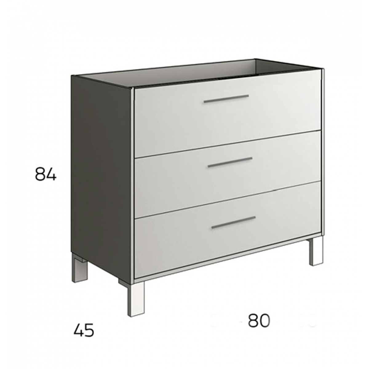 Mueble de baño de suelo Mayorca de 80 cm de ancho color Hiberian con lavabo integrado