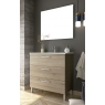 Ambient photos of Mayorca floor bathroom furniture 100 cm wide Cambrian color with integrated sink [55448]