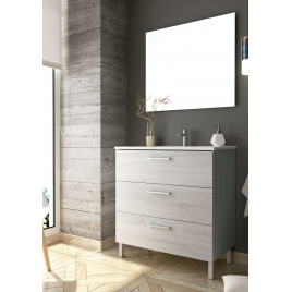 Foto de Mueble de baño de suelo Mayorca de 100 cm de ancho color Hiberian con lavabo integrado
