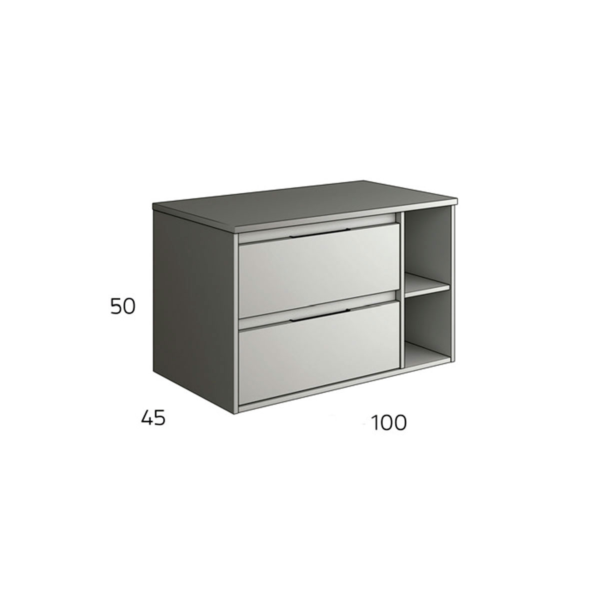 Photo of Bristol suspended bathroom furniture 100 cm wide Hiberian color