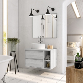 Meuble de salle de bain suspendu Bristol 120 cm de large couleur Hiberian