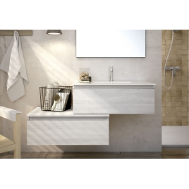Foto de Mueble de baño suspendido Derby de 80 cm de ancho color Hibernian con lavabo integrado