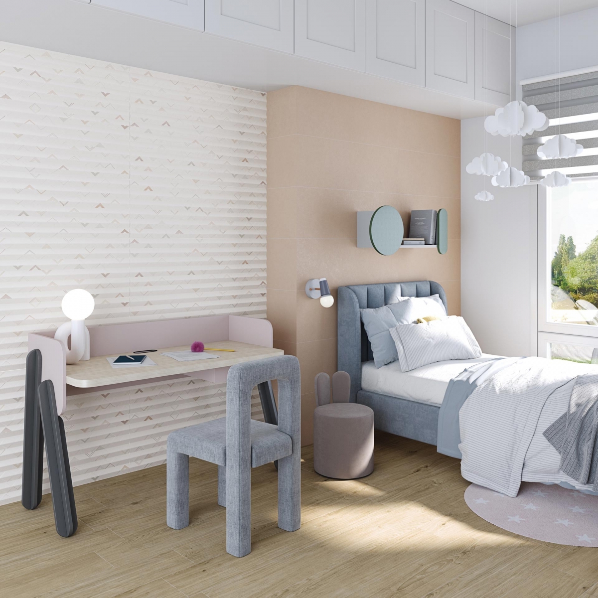 Habitación con Revestimiento Ritmo-R Rojizo 32x99