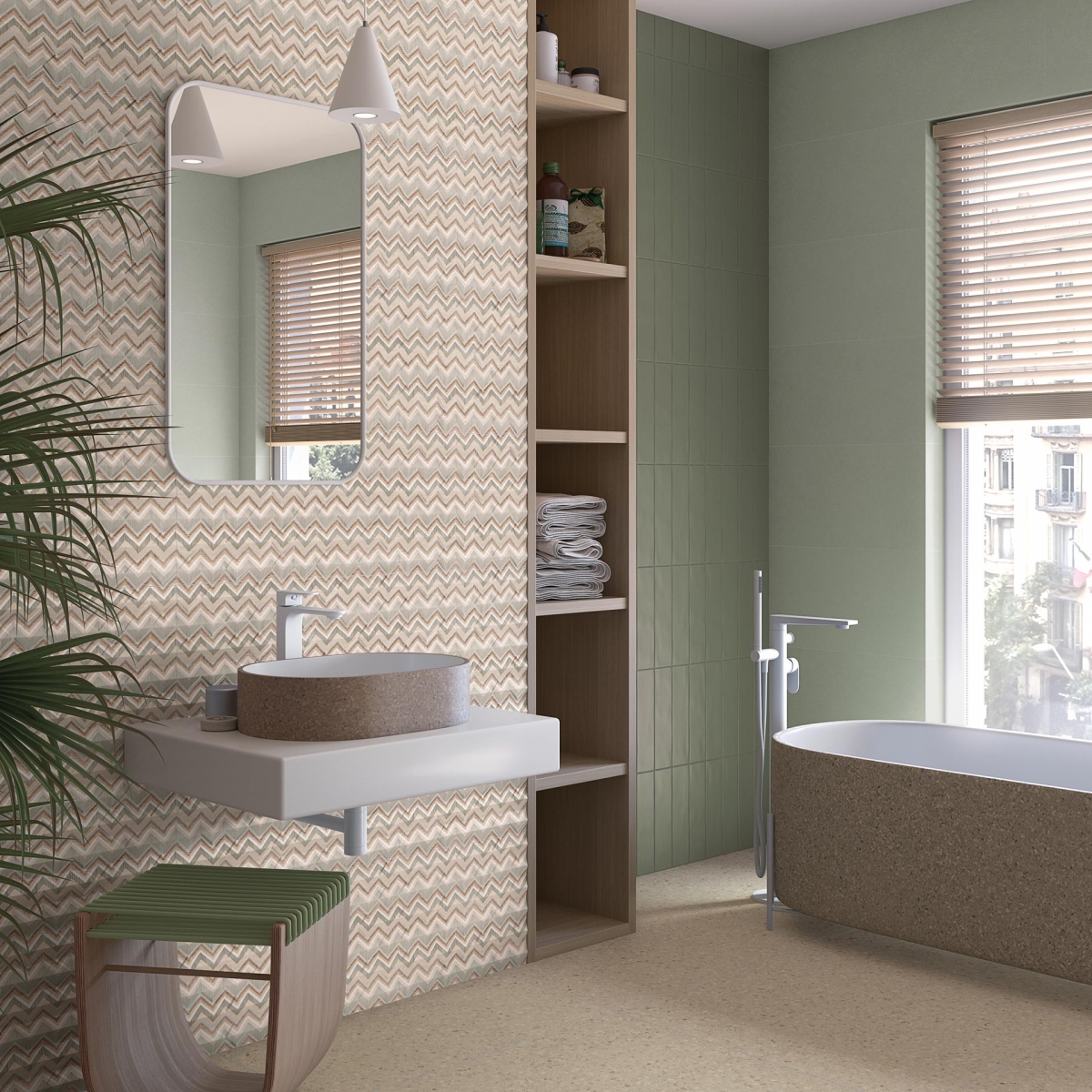 Détail de Ritmo-R Vert 32x99 cm (boîte 1,58 m2)