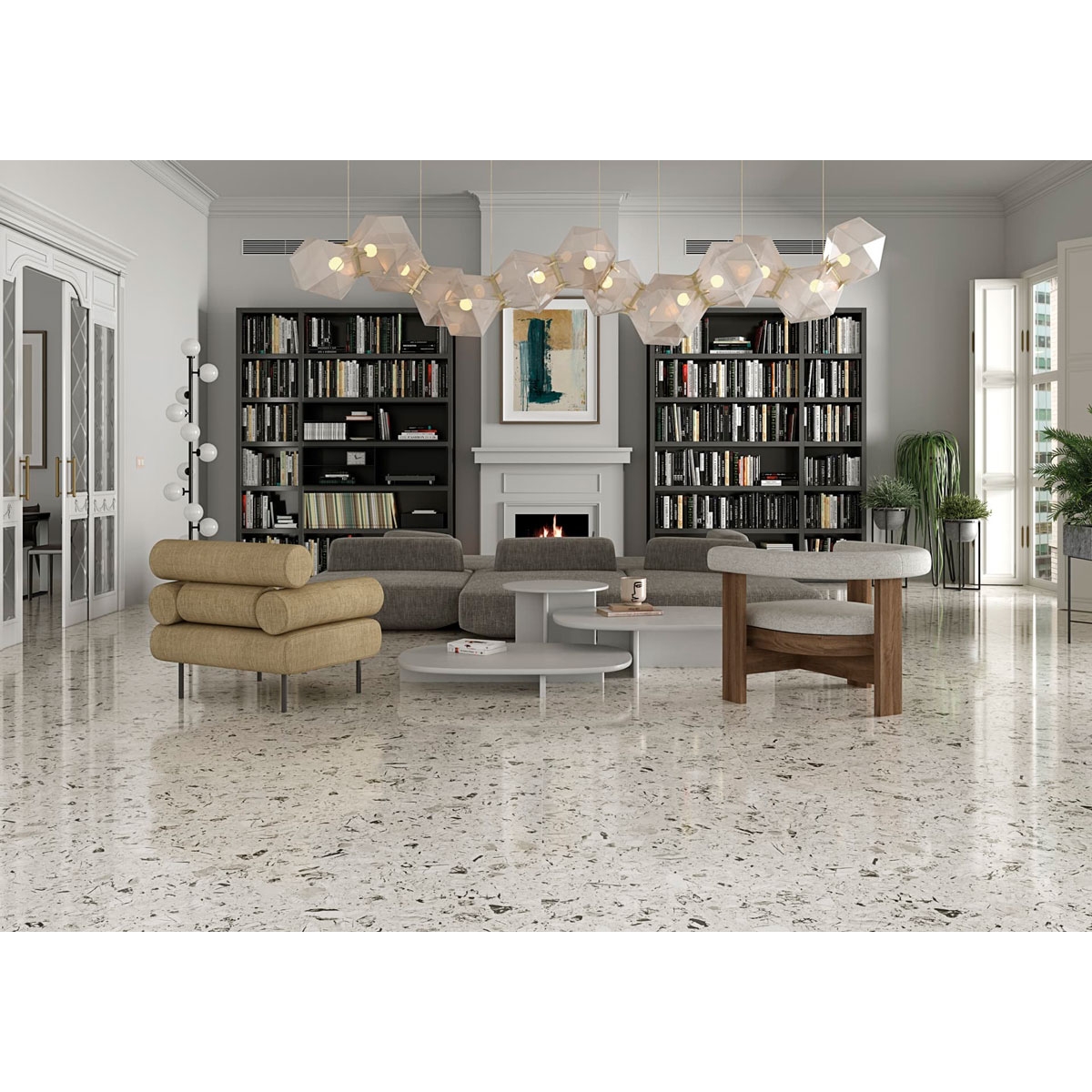 Photo of Luna-R Polished White 119.3x119.3 cm (box 1.42 m2)