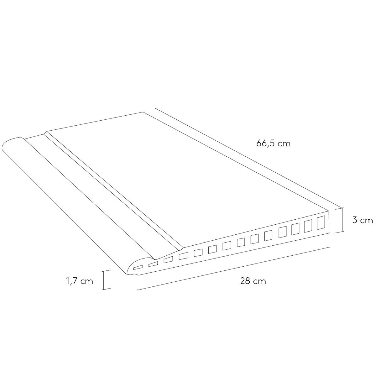 Work Bianco Overflow Edge 28x66,5 Umriss