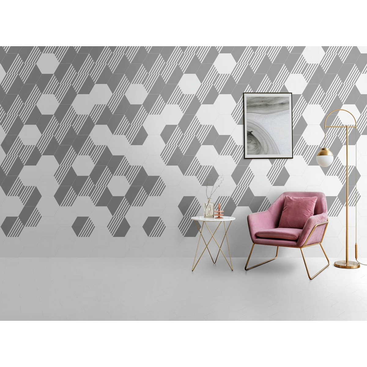 Hexa Unic Acero 23x27 ( caja 0.75m2) 1 