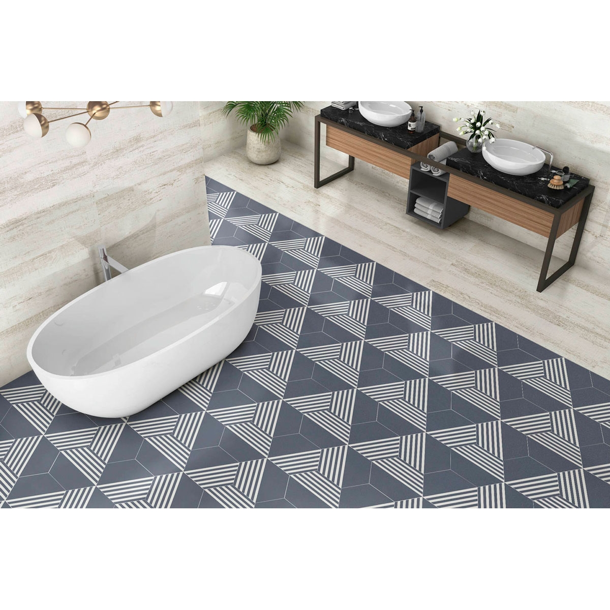 Hexa Unic Navy 23x27 (box 0.75m2) 5