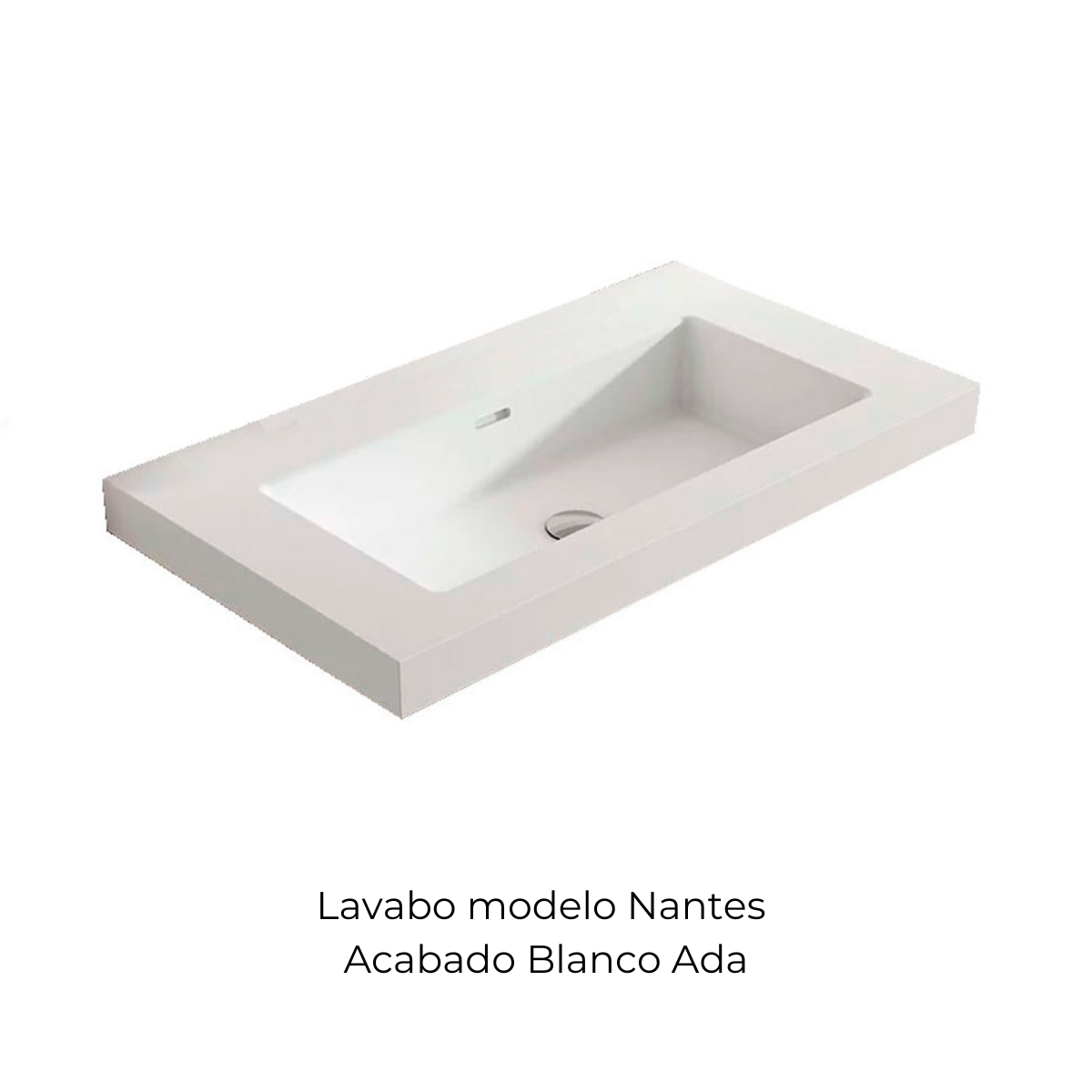 Granada 60 cm de largura, branco Ada cor, móvel de casa de banho suspenso na parede com lavatório integradoq