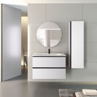Móvel de casa de banho suspenso Granada 60 cm de largura Branco cor Ada com lavatório integrado