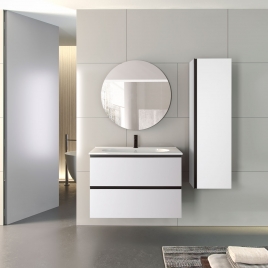Mueble de baño suspendido de 60 cm con lavabo integrado color Blanco Ada Modelo Granada