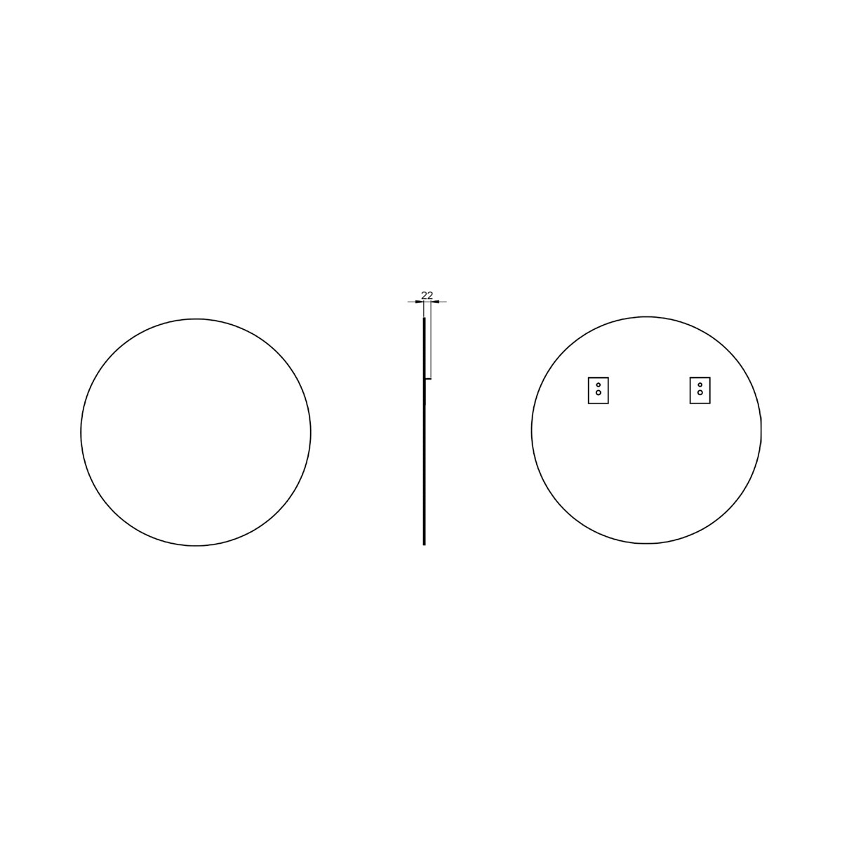 Miroir de salle de bain rond de différentes tailles Modèle Liss b