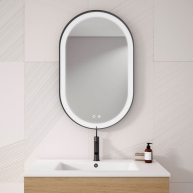 Espelho de casa de banho oval retroiluminado em vários tamanhos Modelo Loira