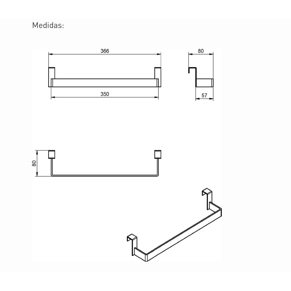 Porte-serviettes 36 cm modèle Easy 1
