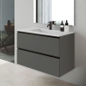 Mueble de baño suspendido de 60 cm con lavabo integrado color ceniza Modelo Granada2
