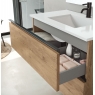 Mueble de baño suspendido de 60 cm con lavabo integrado acabado canela Modelo Granada2