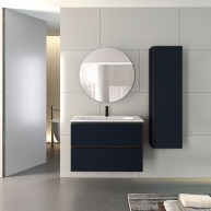 Mueble de baño suspendido de 60 cm con lavabo integrado acabado navy Modelo Granada