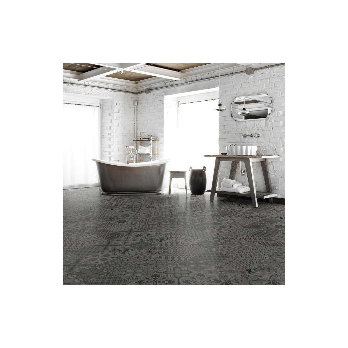 Terrades Graphite red paste tiles for interior on sale Vives Tassel