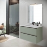 60 cm suspended bathroom furniture with countertop sink moss color Model Granada4