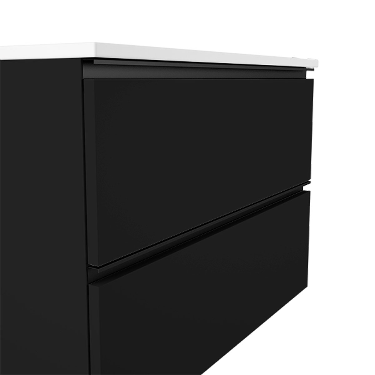 Meuble de salle de bain suspendu 80 cm avec lavabo intégré finition noire Modèle Granada9