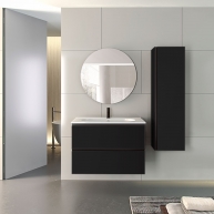 Mueble de baño suspendido de 80 cm con lavabo integrado acabado black Modelo Granadaq