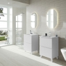 Mueble de baño suspendido de 80 cm con lavabo sobre encimera color Blanco Ada Modelo Granada7