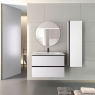 100 cm suspended bathroom furniture with integrated sink in White Ada Model Granada5