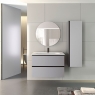 100 cm suspended bathroom furniture with integrated sink in griggio color Granadaq Model