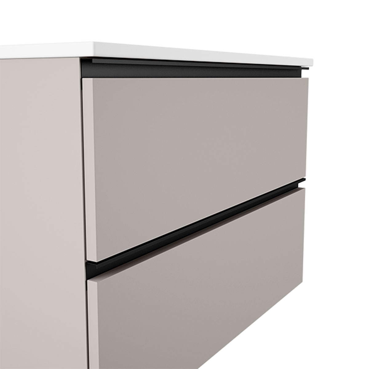 Mueble de baaño suspendido de 100 cm con lavabo sobre encimera acabado cotton Modelo Granadaq