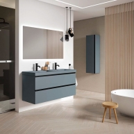 Mueble de baño suspendido de 120 cm con lavabo integrado color Avio Modelo Granada2