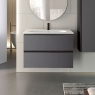 Mueble de baño suspendido de 120 cm con lavabo integrado color ceniza Modelo Granada4