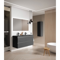 Mueble de baño suspendido de 120 cm con lavabo integrado color ceniza Modelo Granada5