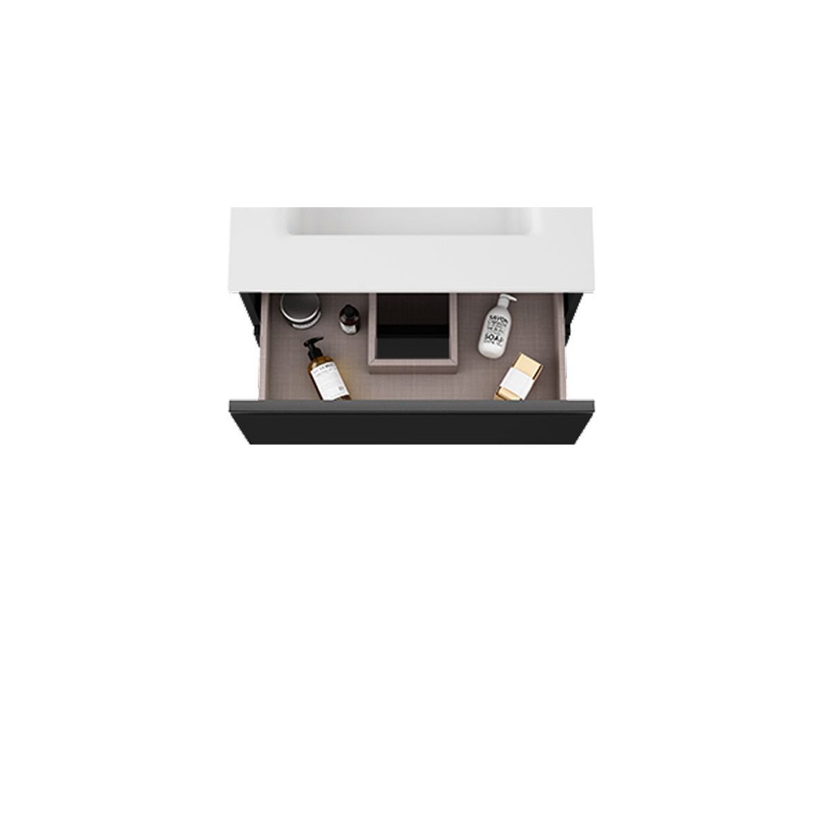 Mueble de baño suspendido de 120 cm con lavabo integrado acabado black Modelo Granada2