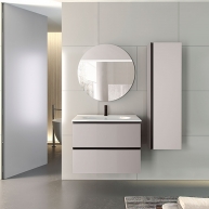 Mueble de baño suspendido de 120 cm con lavabo integrado acabado cotton Modelo Granada2