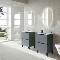 Meuble de salle de bain au sol 60 cm avec lavabo intégré Avio couleur Granadat Modèle