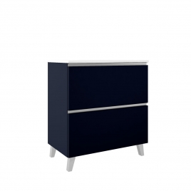 Mueble de baño de suelo de 60 cm con 2 cajones con lavabo integrado acabado navy Modelo Granada