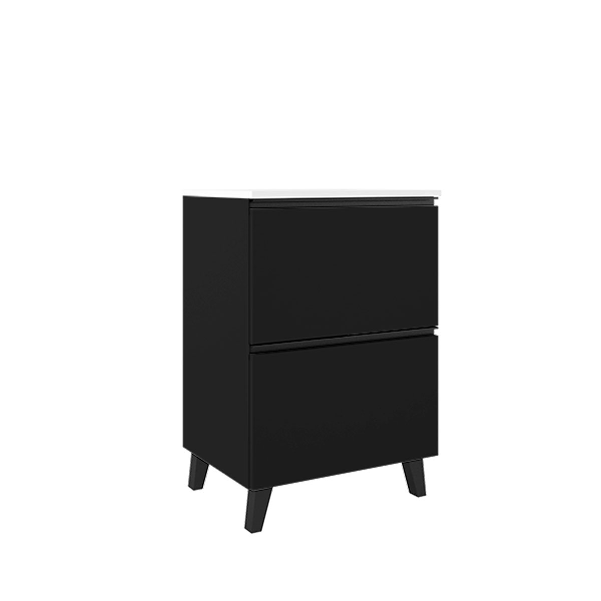 60 cm große Badezimmermöbel mit integriertem Waschbecken und schwarzer Lackierung Granadan Modell