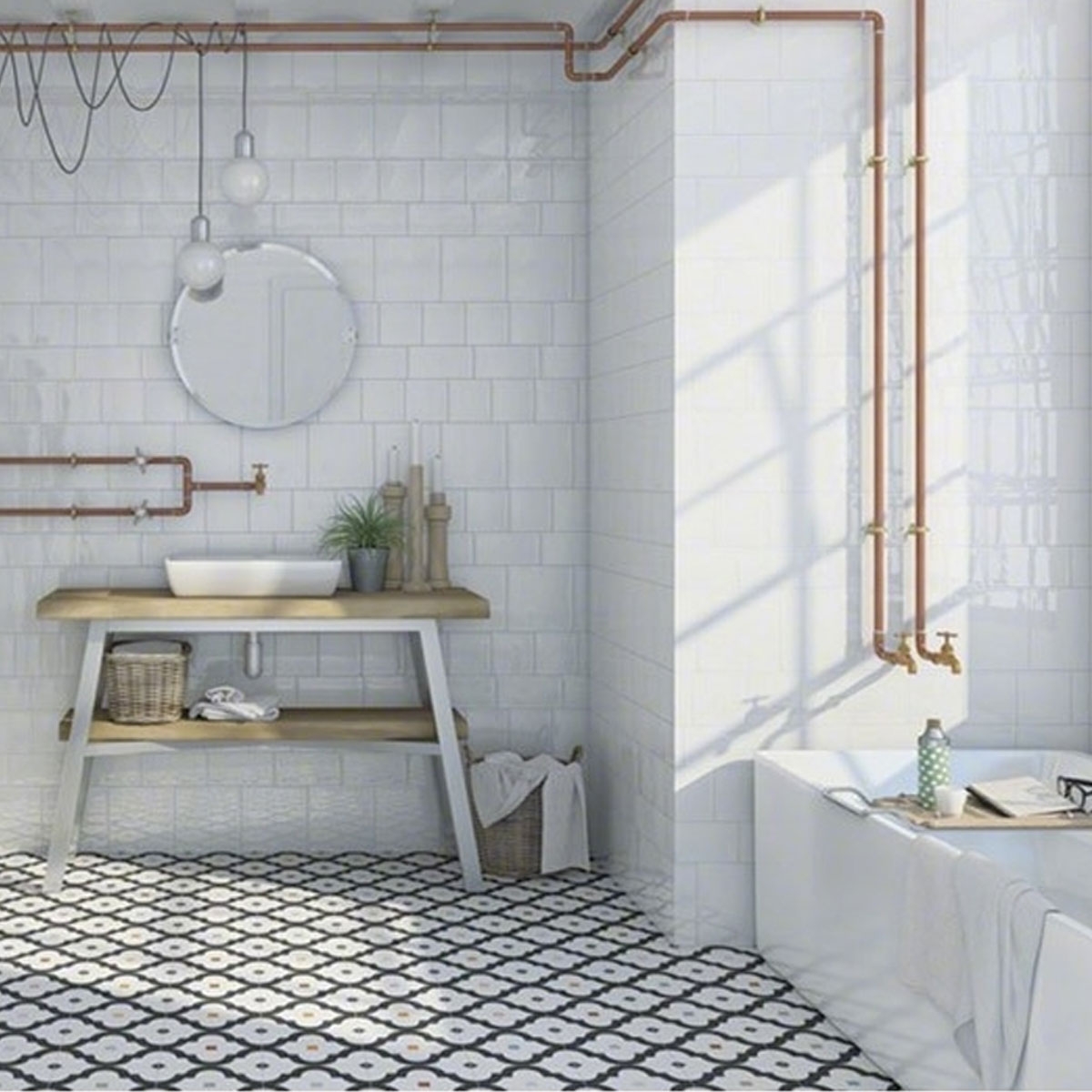 Goroka Graphite (m2) - Pavimento hidráulico em porcelana para Vivesinterior e exterior