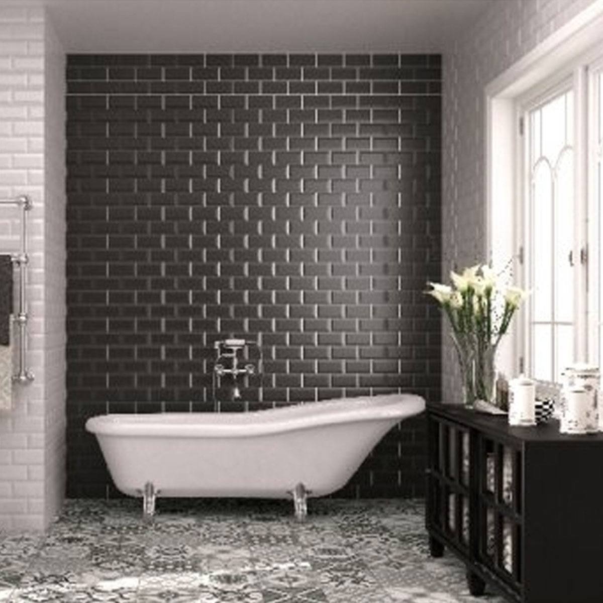 Settecento rustic matte black 7.5x30