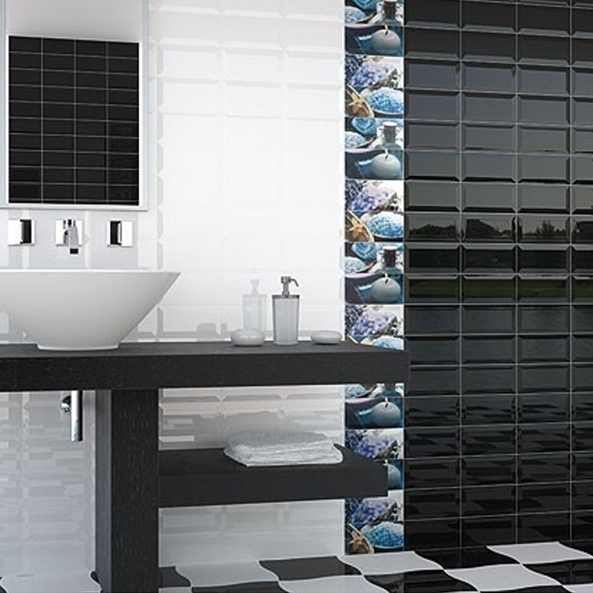 Bissel Black Ceramic Tiles 10x20 red paste