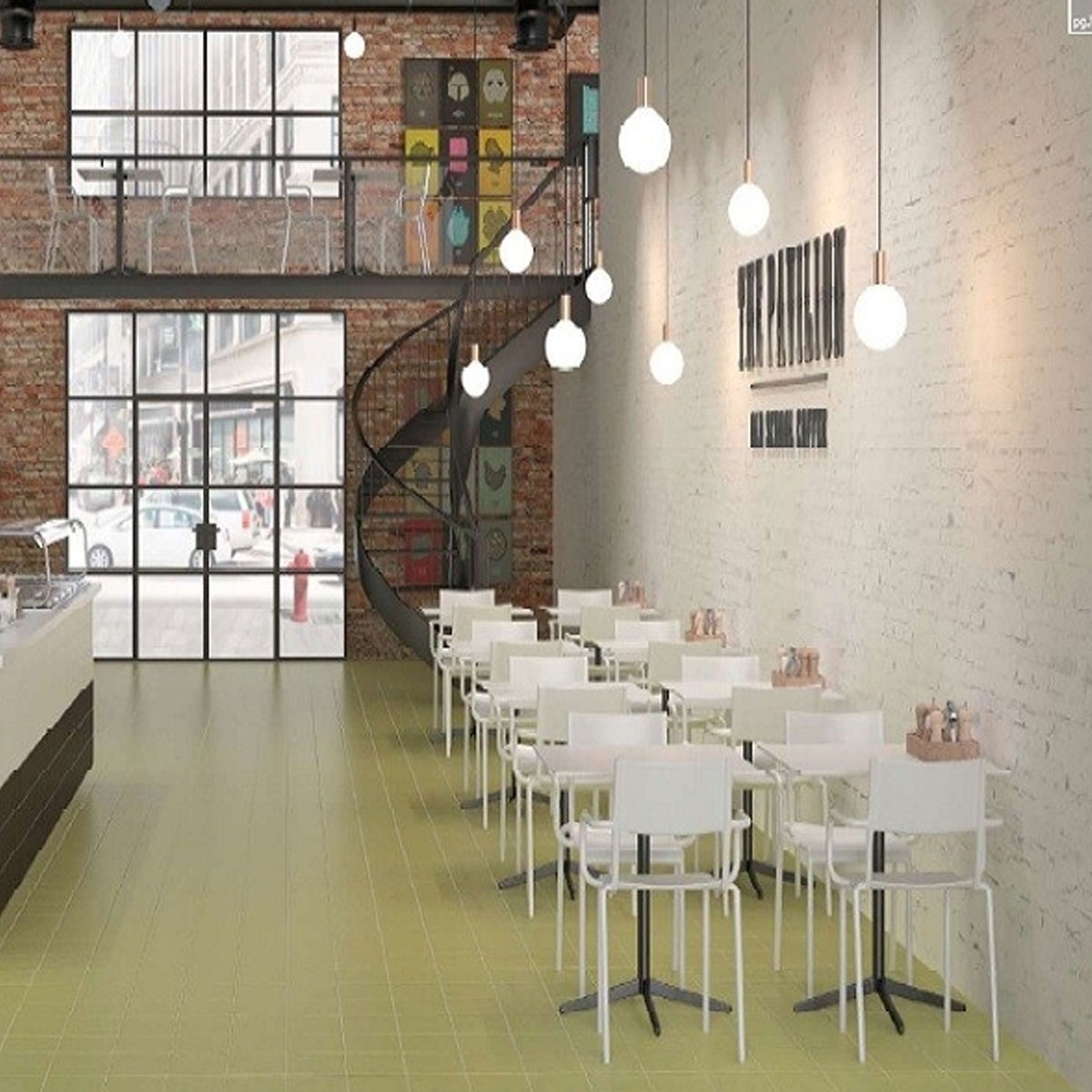 Rainbow White floor and wall covering (m2) imitation of economical hydraulic