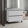 Mueble de baño de suelo de 80 cm con 2 cajones con lavabo integrado color Blanco Ada Modelo Granada1