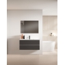 80 cm floor bathroom furniture with 2 drawers with integrated sink ash color Model Granada2