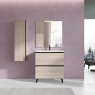 80 cm floor bathroom furniture with 2 drawers with countertop sink raw finish Model Granada5
