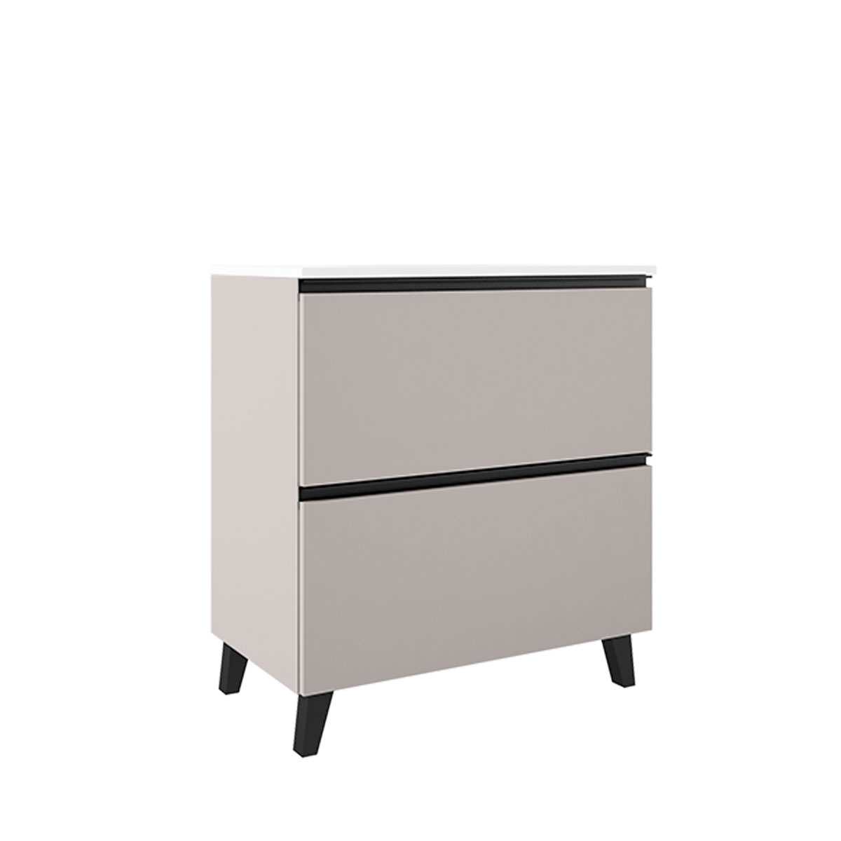 Mueble de baño de suelo de 80 cm con 2 cajones con lavabo integrado acabado cotton Modelo Granada8