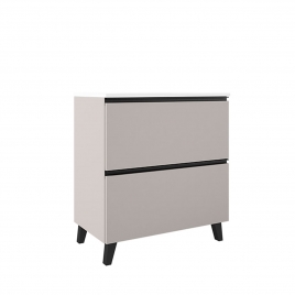 Foto de Mueble de baño de suelo de 80 cm con 2 cajones con lavabo sobre encimera acabado cotton Modelo Granada