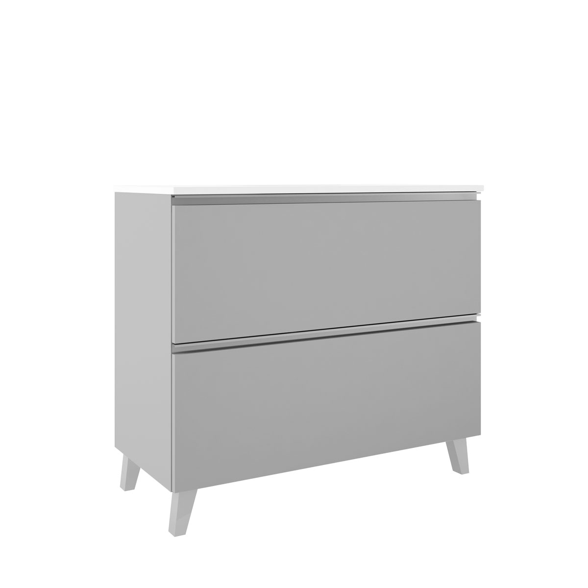 80 cm floor bathroom furniture with 2 drawers with integrated sink color griggio Model Granada4