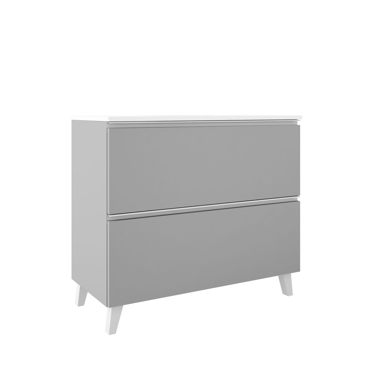 80 cm floor bathroom furniture with 2 drawers with integrated sink color griggio Model Granada5
