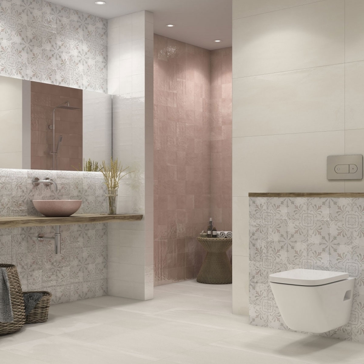 Fotos ambiente de Berlin White Glossy 14,7x14,7 (Box 0,95 m2) [48838]