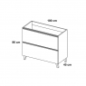 100 cm floor bathroom furniture with 2 drawers with integrated sink Avio color Granada Model